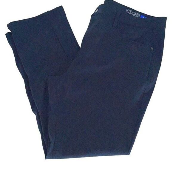 Izod Mens Advantage Performance Stretch Straight Fit Pants‎ Navy Blue Size 38x30 - Picture 5 of 8